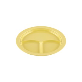 G.E.T. CP-531-Y-EC Heavy-Duty 3 Compartment Plastic Divided Compartment Plates, Deep Sided, 10", Yellow (Set of 4)