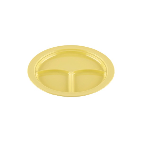 G.E.T. CP-531-Y-EC Heavy-Duty 3 Compartment Plastic Divided Compartment Plates, Deep
