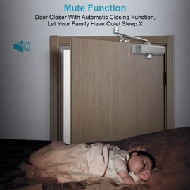 1Pcs Automatic Door Closer Adjustable Control Up to 45 kg,Heavy Duty Aluminum Commercial Door Closer, Overhead Fire Rated Door Closer