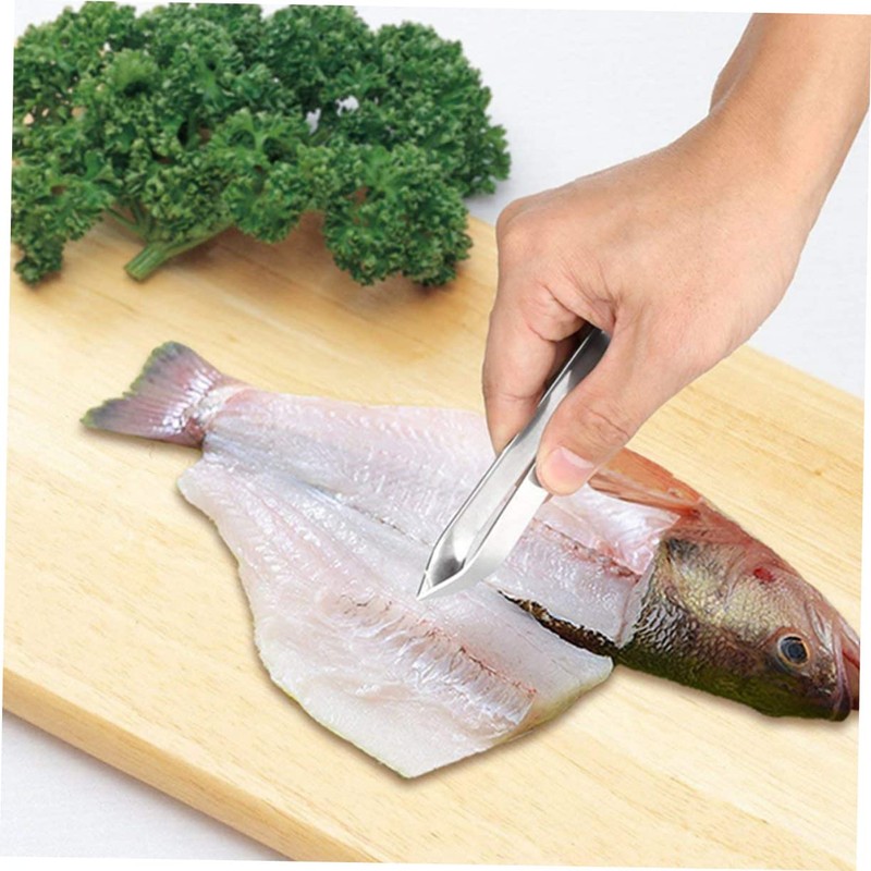 Healeved 12pcs Fish Bone Tongs Stainless Steel Material and Food