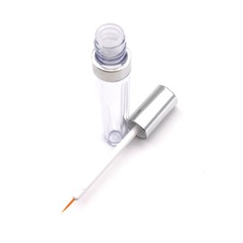 3 pcs 5ml Silver Acrylic Empty Eyelashes Tube Eyeliner Vials Bottle With Wand Applicators for Eyelash/Eyebrow Growth Serum Castor Oil