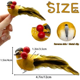 FBIRDY 6pcs Red Bird Decor Artificial Red Cardinal Birds Christmas Cardinal Birds Red Bird Ornaments for Christmas Tree Artificial Birds Clip Birds for Yard Patio Wreath Designs