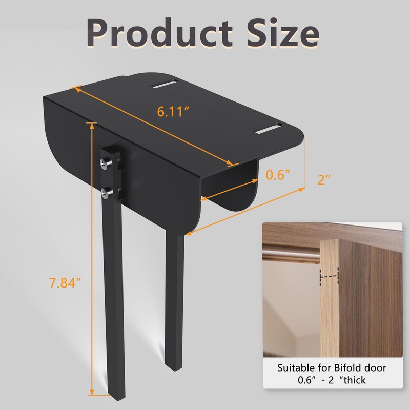 2 Metal Bifold Door Locks Adjustable Double Door Lock Kit