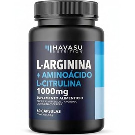 L-Arginina 1000 mg con L-Citrulina Malato y Cereza Ácida – Suplemento Alimenticio Natural para Óxido Nítrico, Energía y Circulación Saludable – 60 Cápsulas