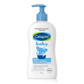 CETAPHIL Baby Gentle Wash and Shampoo 400ml, Suitable for Newborns & Infants, With Glycerin & Panthenol, Hypoallergenic, Dermatologist Tested, Paraben-Free, Tear-Free