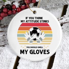 SODAVA - Goalkeeper Ornament Goalkeeper Glove Ornament Goalkeeper Christmas Ornament Soccer Football Goalie Goalkeeper Christmas Ornament Appreciation Gifts Xmas Ornaments Ceramic Ornaments