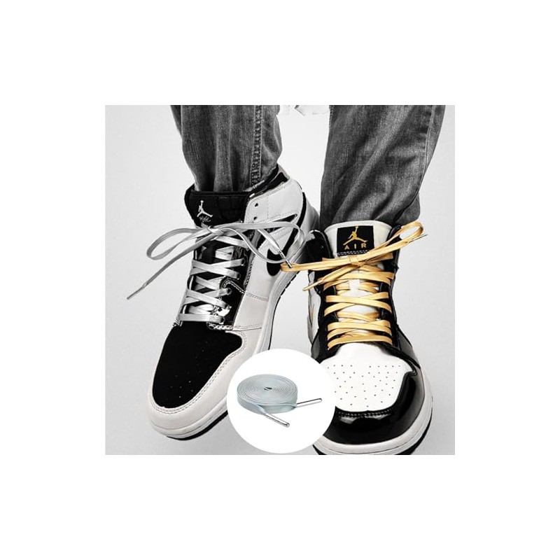 [YaoooosF] Shoelaces, Flat Laces, Leather Shoelaces for Sneakers, Athletic, 47.2