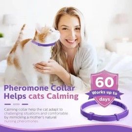Collar Calmante De Feromona Para Gatos 2 Collares Ajustables