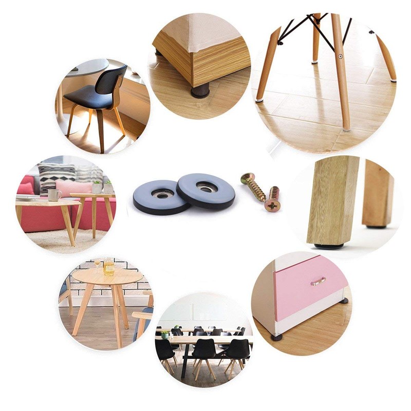 1-1/2" Screw on Furniture Sliders-Furnigear Heavy Duty PTFE (Teflon) Chair