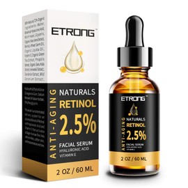Retinol Serum High Dose - 2.5% Retinol Liposomes Delivery System with Vitamin C & Vegan Hyaluronic Acid, Vitamin E - Anti-Ageing Lift Serum for Face, Décolleté and Body Anti-Wrinkle