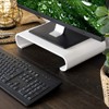 Navaris Wood Monitor Stand Riser - Computer Desk Organizer Desktop