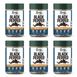 Pereg Butcher Style Coarse Ground Black Pepper Seasoning (4.25 Oz x 6 Pack) - Made with Naturally Harvested Peppers - Strong & Aromatic Taste - Non-GMO, Natural, Non-Irradiated