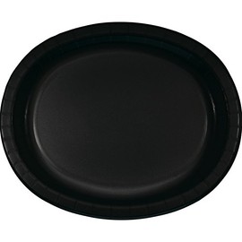 Creative Converting Black Oval Plates, 24 ct