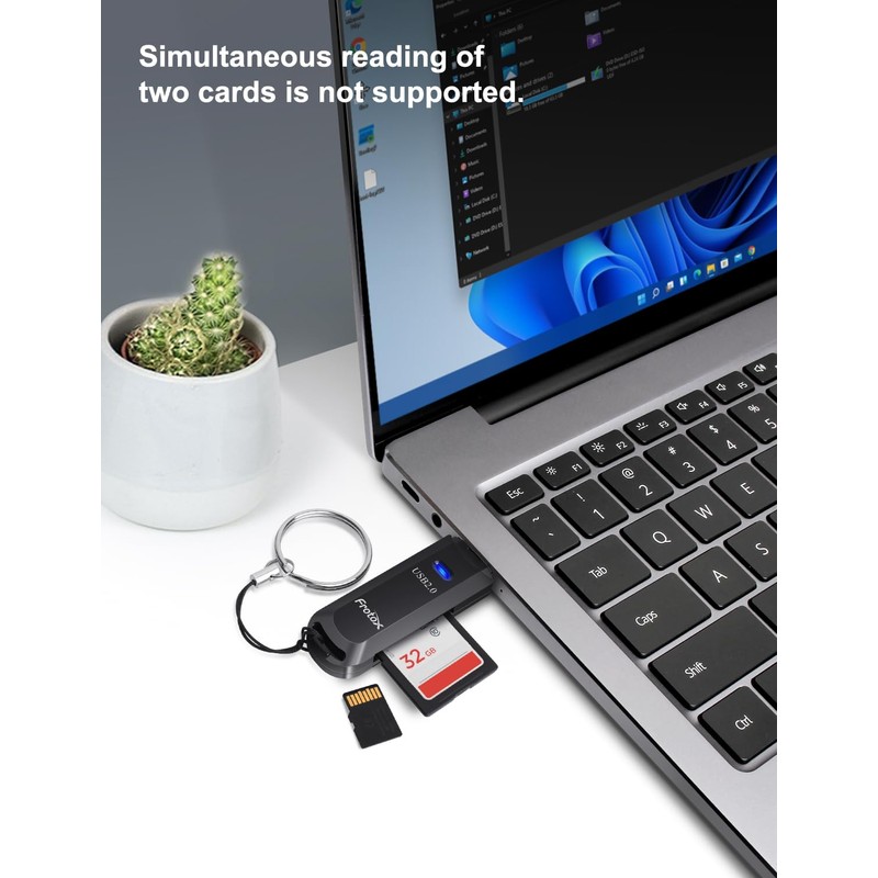 SD Card Reader USB, 2 in 1 Micro SD Adapter