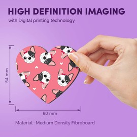 1 x Heart MDF Magnets - Frech Bulldog Dog Puppy Animals 12698