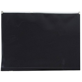JAM PAPER Plastic Envelopes with Zip Closure - Letter Booklet - 247.6 x 330.2 mm (9 3/4" x 13") - Black - 12/Pack