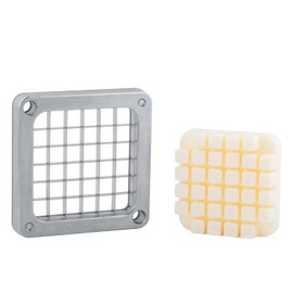 Rismanor 1/2" 1/4" 3/8" Multi-model universal Stainless Steel Replacement Chopper Blade & Pusher Block Set For Commercial Vegetable Cutter Dicer Strip Interchangeable Blade (1/2 inch)