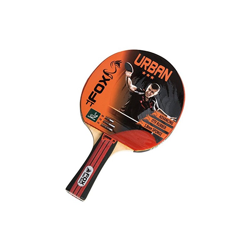 Fox TT Urban 3 Star Table Tennis Bat - Red,