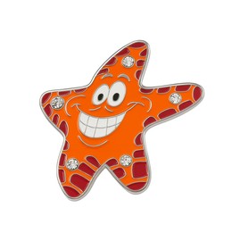 Smiley Starfish Ball Marker with Crystals - Premium Golf Ball Marker for Putting Green | Colored Golf Ball Marker for Men & Women – Ballmarker Golf Gift for Alignment & Style, 1" Wide