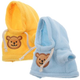 SAFIGLE 2pcs Small Plush Bear Doll Costume Stuffed Animal Outfit Girl Boy Plush Doll Hooded Sweater Clothes Cute Stuffed Animal Outfit Clothing for 6-8 Inch Stuffed Bears