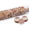 Embossed Rolling Pins for Baking, Small Wooden Roller Pin with
