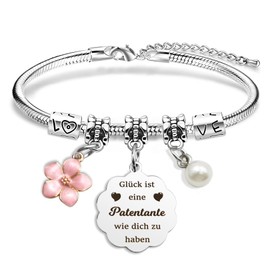 EGHTvmok Patentante Geschenk Patentante Geschenke Geburtstag Geburtstagsgeschenk Von Patenkind Dankeschön Taufe Ramadan Weihnachten Ostergeschenke Zuckerfest Valentinstag Geschenke für Frauen Armband