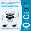 HAOMIAO Universal Pop-Up Bathtub Stopper with Clog-Proof Strainer, Bath Drain