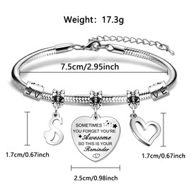 Inspirational Bracelet for Women Girls Initial Letters S Name Bracelet Gifts for Friends Daughter Teenage Girls Granddaughter Inspirational Present Gifts Birthday Gift Christmas Graduation Gift (S)