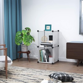 C&AHOME Cube Storage, 2-Cube Organizer Units, Plastic Closet Storage Shelves, DIY Book Shelf, Modular Bookcase, Cabinet Ideal for Bedroom, Living Room, Home Office, 12.4" L x 12.4" W x 24.8" H White