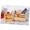FOMIYES Bamboo Storage Multi-function Organizer Three Grids for Desk Use