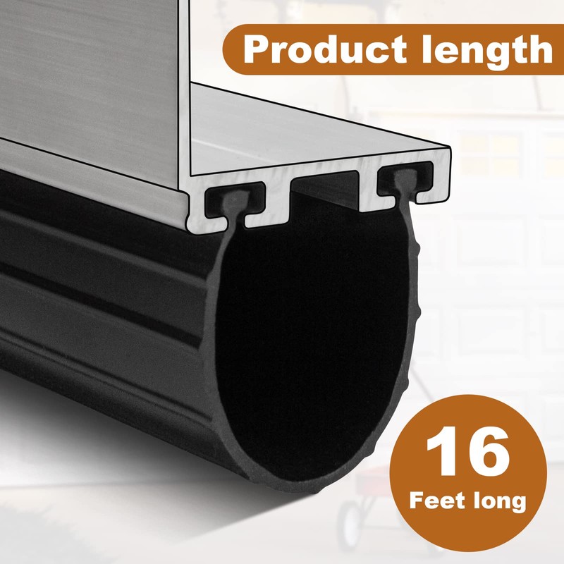 Garage Door Weather Stripping Bottom Rubber Seal 16 ft Replacement