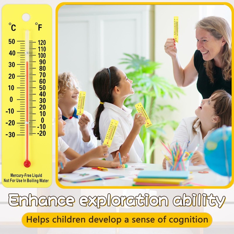 Maitys 50 Pcs Science Thermometers Mercury Free Student School Supplies