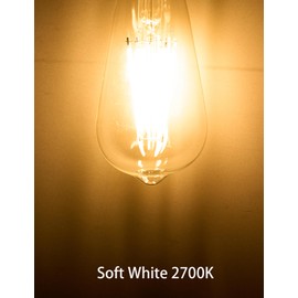 Dusk to Dawn Edison Light Bulbs ST58(ST19) Vintage, Soft White 2700K, 6.5W=60W, Non-Dimmable Auto On/Off, Light Sensing LED Filament Bulb Outdoor for porch patio garage garden,750LM, E26, 4-Pack