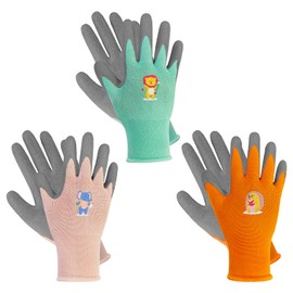 Dreams of 3 Pairs, For 6 - 9 Years Old, Children, Gloves, Anti-Slip, Sea Hunting, Farm Work, Natural Rubber Foam, Backless, Garden Gloves, For Gardening, Potato Digging, Outdoors, Multi-purpose, Kids
