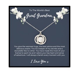 Winigolfe Design World's Best Great Grandma, Gift for Great Grandma Necklace From Grandchildren, Great Grandma Mother's Day, Great Grandma Birthday Jewelry