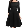 oxiuly Women's 3/4 Sleeve Off Shoulder Solid Cotton A-Line Swing