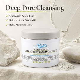 Kiehl's Rare Earth Deep Pore Cleansing Masque, Amazonian White Clay, 125 ml