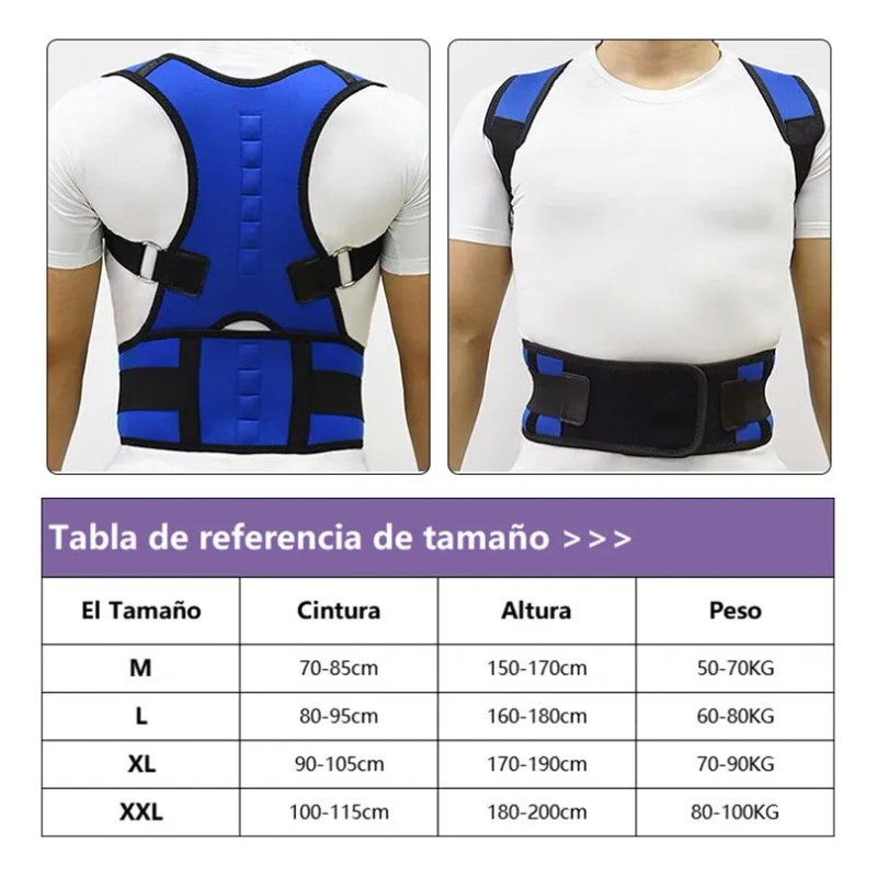 Corrector De Postura De Espalda Y Cintura Ajustable Con Imán