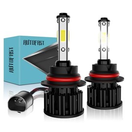 LED 9007 HB5 para Faros Delanteros Auto 160W 20000LM 400% Brillo -2 Piezas | 6500K Luz Blanca, 4 Caras Chip COB, Canbus Sin Erro, Focos 9007 LED Luces