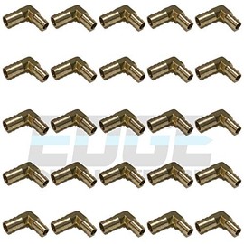 EDGE INDUSTRIAL 3/8" X 1/2" Hose ID 90 Degree Brass Elbow Union Fitting Fuel / AIR / Water / Oil / Gas / WOG (Qty 25)