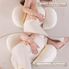 SHANNA Wedge Pregnancy Pillow for Sleeping, 2024 NEW Adjustable Comfort Full Body Pillow, Support Pillow for Pregnant, Maternity & Body Pillow, Nursing Pillow, Removable, Washable Cover (White)