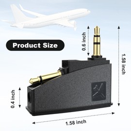QC45 Airline Airplane Flight Adapter Aviation Plugs to 3.5mm Jack Compatible with Bose 700 QuietComfort 45 QC15 QC20 QC25 QC35 QC35II AE2 AE2I OE2 Soundtrue Soundlink SoundlinkII Headphones(2 Pack)