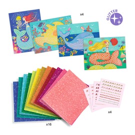 Djeco The Mermaid's Song Sticker and Jewel Mosaic Craft Kit
