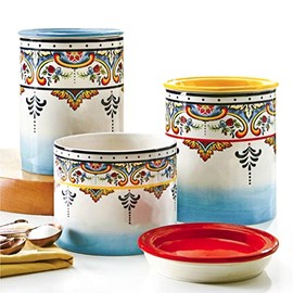 EuroCeramica Zanzibar Zanzibar-3pcs Canister, 3-Piece Set, Multicolor