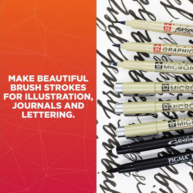 Sakura Pigma Professional Brush Pens - Brush Tip Pens -
