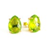 Peridot Quartz stud earrings, everyday earrings, Vermeil Gold or silver,