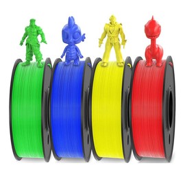PLA Filament 1.75mm Bundle for 3D Printer,4 Rolls of 250g 3D Printer Filament, Dimensional Accuracy ±0.02mm, Clog-Free, Tangle-Free,Printing Supplies ,3dprinter:_Blue/Green/Red/Yellow