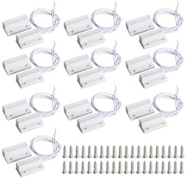 GUUZI Pack of 10 Surface Mounted Wired Door Window Magnetic Reed Switch NC Normally Closed Main Alarm Security System (White)