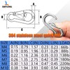 SMTUNG - Mosquetón multifuncional de acero inoxidable 304 con resorte