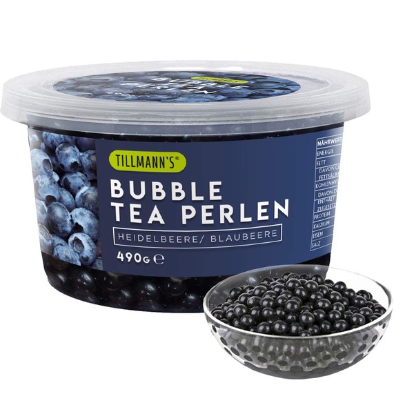 Bubble Tea Beads Blueberry 490 g Popping Boba Fruit Beads for Bubble Tea 100% Gelatin & Gluten Free with Real Fruit Juice